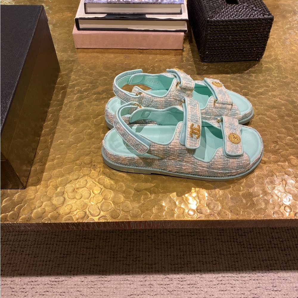 Chanel dad sandals size 38, NEVER worn, receipt from CHANEL boutique available.